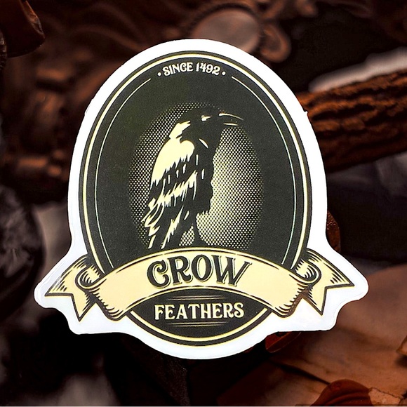 CROW FEATHERS Witchy Sorceress Supreme Potion B0ttle Label Sticker Spell Occult - Picture 1 of 5